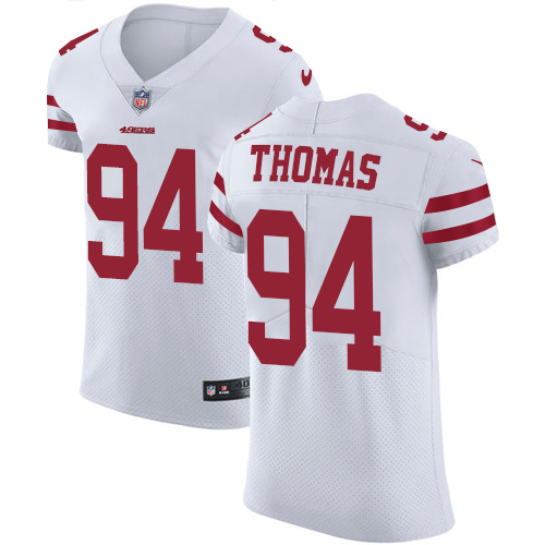 Nike 49ers #94 Solomon Thomas White Men's Stitched NFL Vapor Untouchable Elite Jersey - Click Image to Close